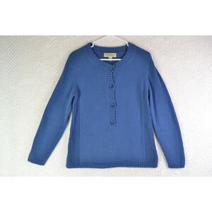 Cabela's Women's Medium Blue Pullover 3/4 Button Sweater